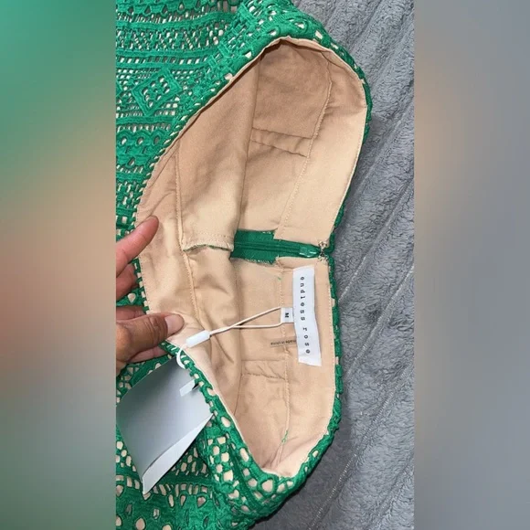 Endless Rose Green Lace Peplum Tank & Shorts Set - Picture 4 of 5